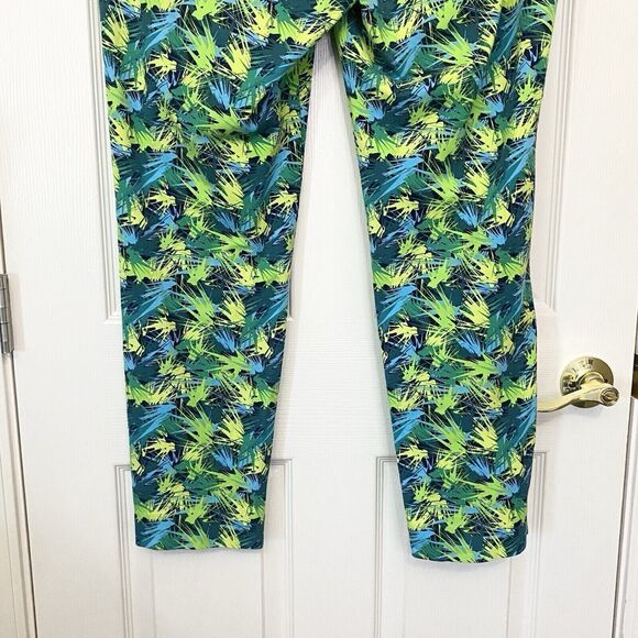 Soft Surroundings Womens Large Superla Pull On Pants Skinny Abstract Green Blue - Picture 7 of 9